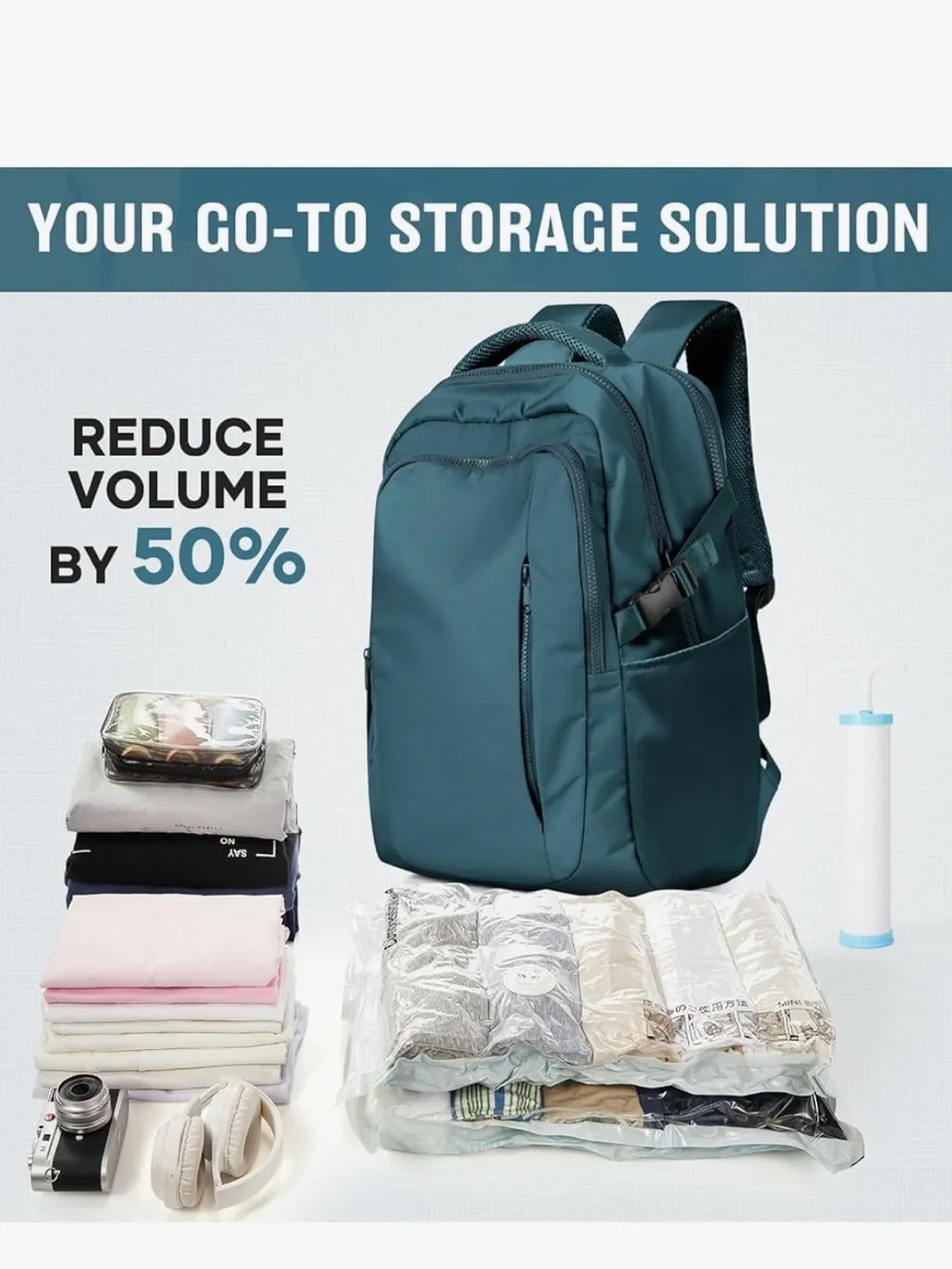 Suwasp Teal Travel Backpack - Spacious Everyday Bag